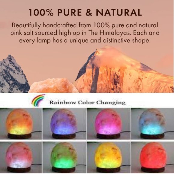 Himalayan Salt Lamp 8 Colors Changing Natural Hand Carved Himalayan Lamp NWT! - Picture 11 of 15